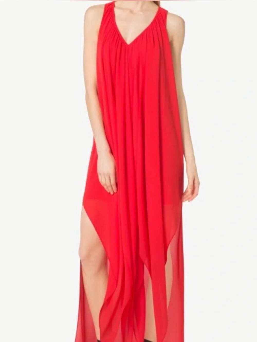MICHAEL Michael Kors Sleeveless Flutter High-Low Caftan dress Medium